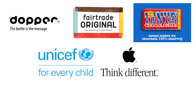 afbeelding van taglines van duurzame en sociale merken